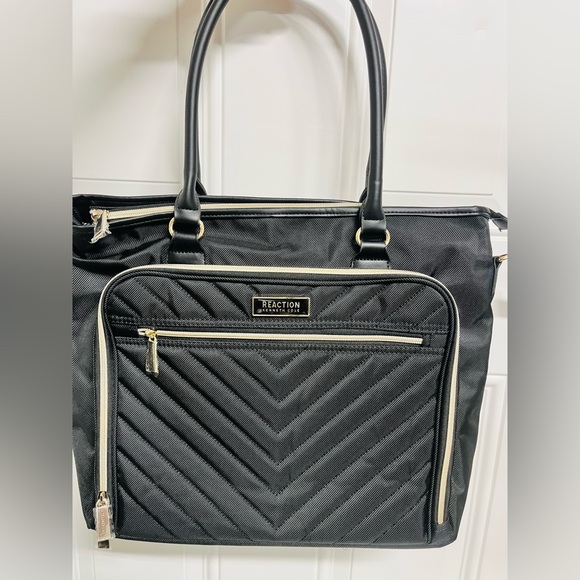 Kenneth Cole Reaction Black Quilted Laptop Bag - Picture 1 of 3
